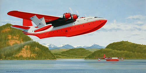 The Red Giants of Sproat Lake - Martin Mars waterbomber - by Colin E. Bowley