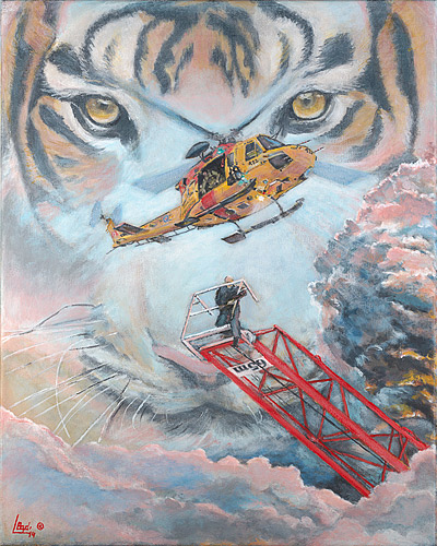 Fire and Ice - - 424 squadron Griffon Helicopter Rescue - by Len Boyd