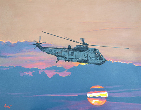 Sea King at Sunset - Sikorsky CH-124 Sea King 124406- by Len Boyd