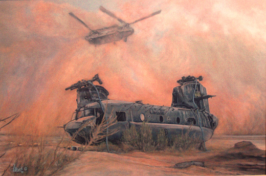 A Sitting Nuck - CH-47D Chinook in Afghanistan - by Len Boyd