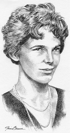 Amelia Earhart - portrait - by Jim Bruce