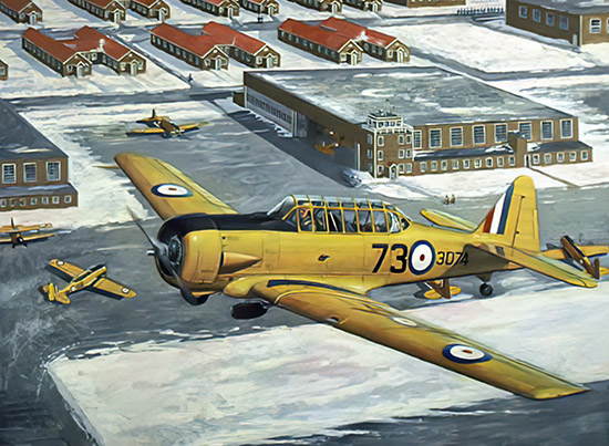 BCATP Harvard - North American Harvard advanced pilot training aircraft - British Commonwealth Air Training Plan (BCATP) of WW2 - by Don Connolly