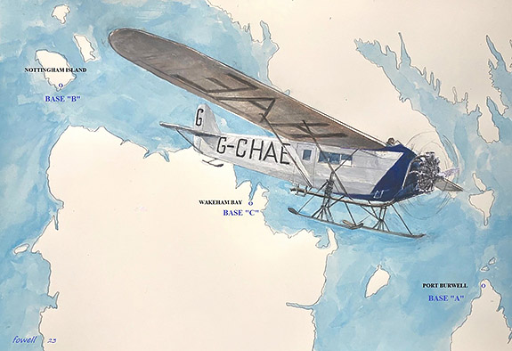 Fokker Universal in flight over Hudson Strait during the 1927-28 Hudson Strait Expedition