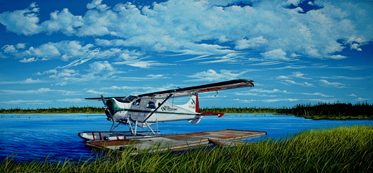 Late Summer Breeze - Big River Air deHavilland Beaver waiting patiently for its next flight out - by Helene Girard