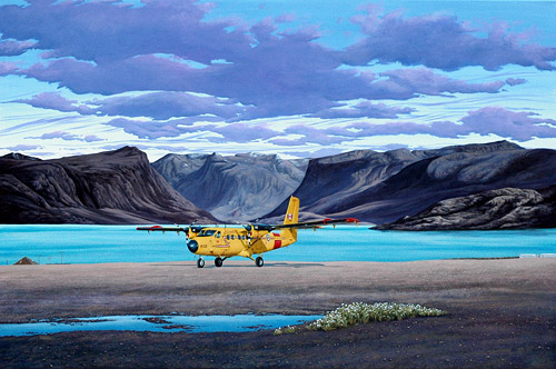Pangnirtung - an RCAF deHavilland Twin Otter at Pangnirtung, an Inuit hamlet, Qikiqtaaluk Region, in the Canadian territory of Nunavut, located on Baffin Island - by Helene Girard