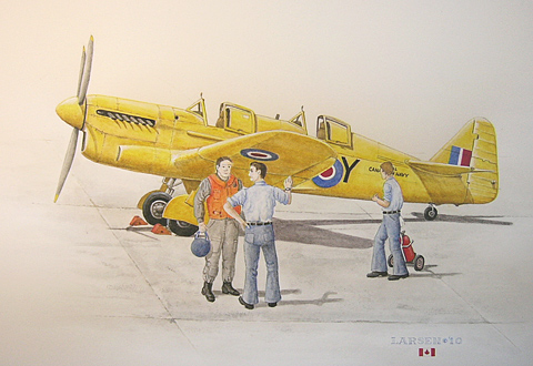 Big Yellow Bird - Fairey Firefly T.Mk.II of the RCN circa 1950 - by Layne Larsen