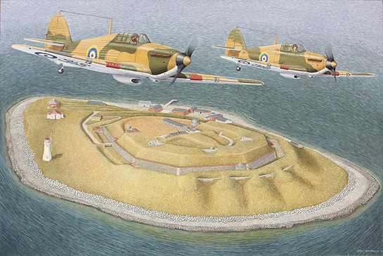 Hurricane Lullaby - Hawker Hurricanes over Halifax Harbour - by Dale MacMullin
