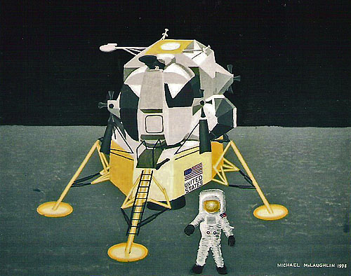 Lunar Module with Astronaut - by Michael McLaughlin